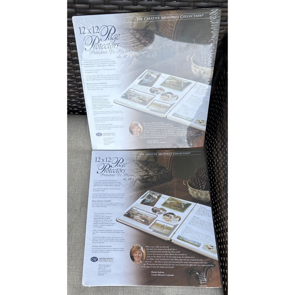 Vtg 2001 Lot of 2 Creative Memories Collection 12x12 Page Protectors 15 Sheets